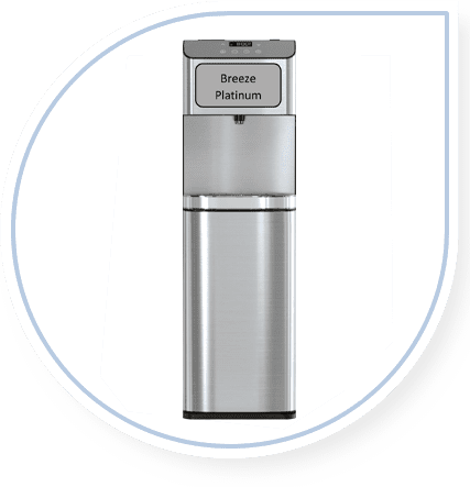 silver colored floorstand water cooler